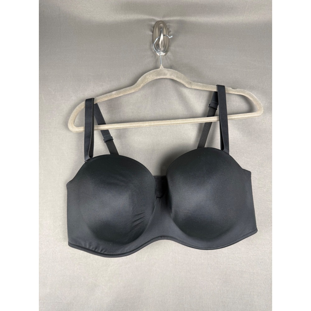Cacique Multi-way Strapless Bra‎ Womens 40DDD Black Boost Underwire Padded